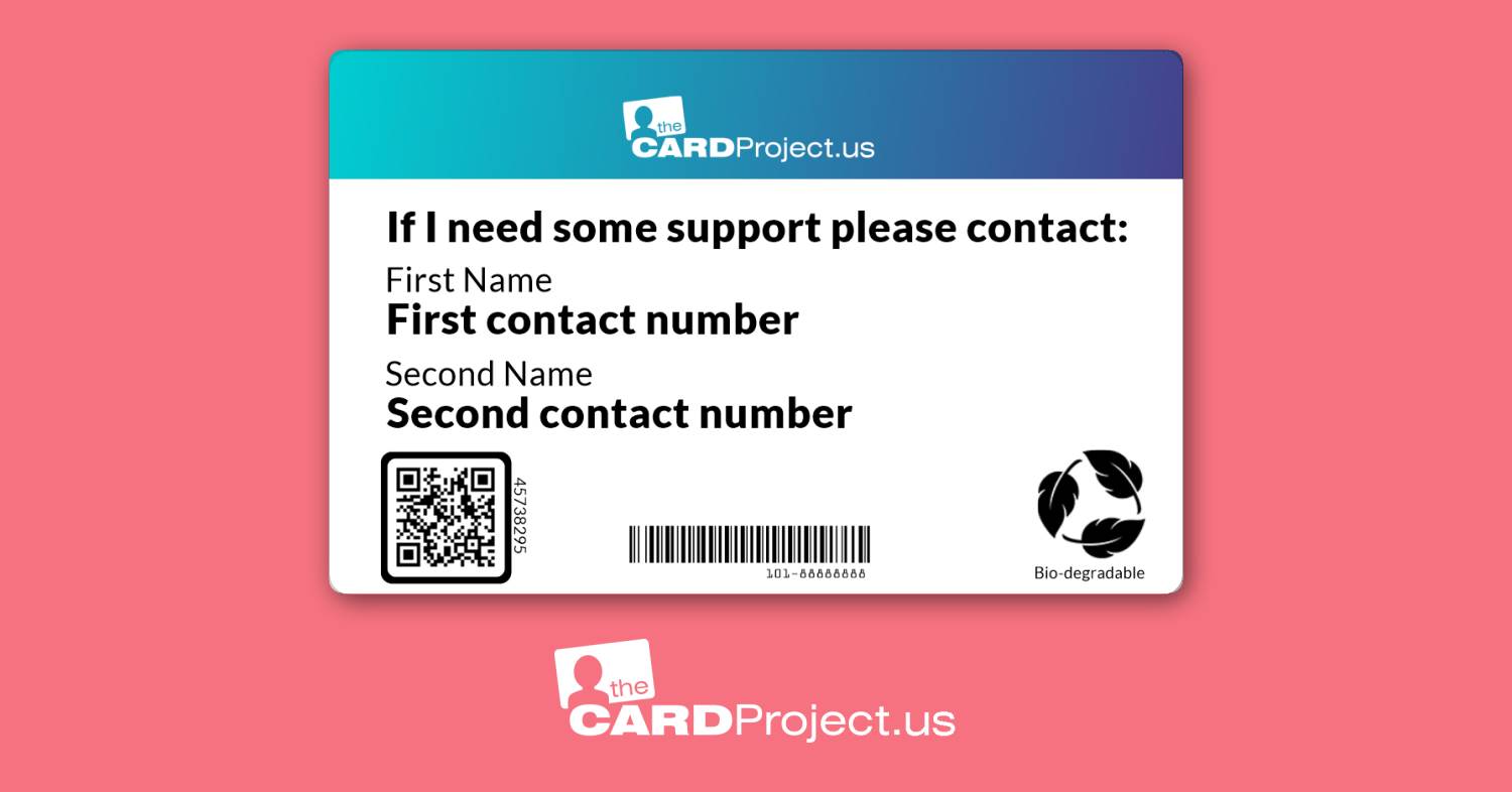 Sign Language Medical ID Card (REAR)